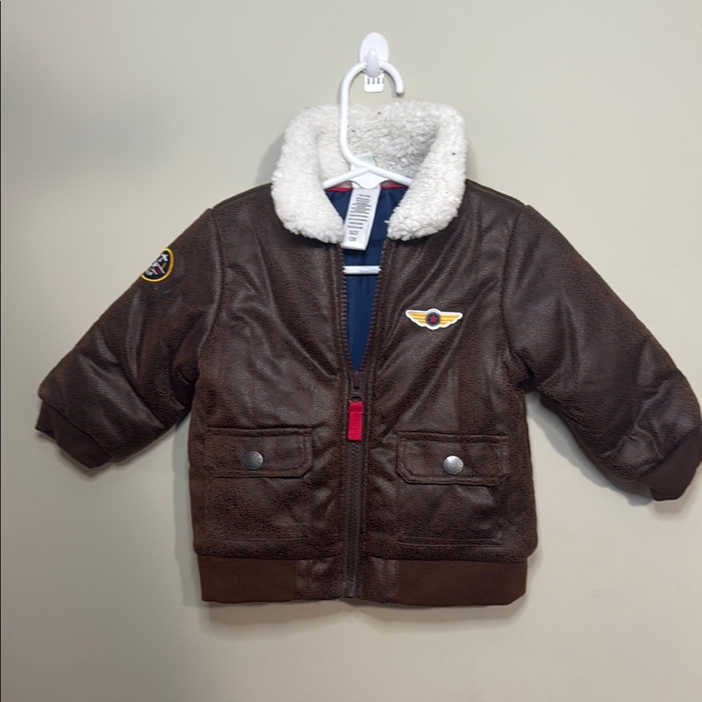 Brown Aviator Jacket with Patches
